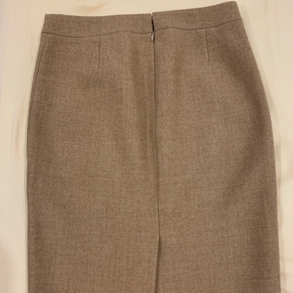 J Crew Double Serge Wool No 2 Pencil Skirt Beige - Picture 7 of 8